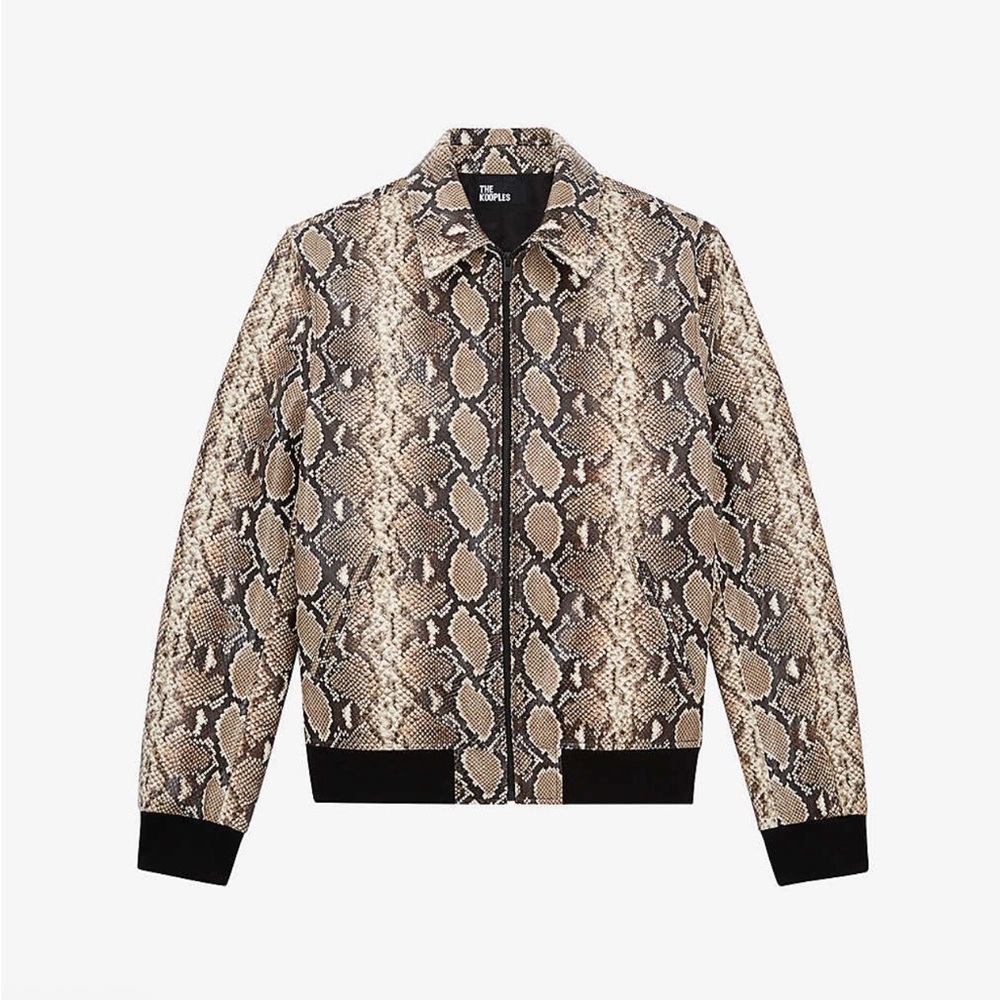COPY Men’s size S (= about a M in womens) python pattern calfskin leather bomber